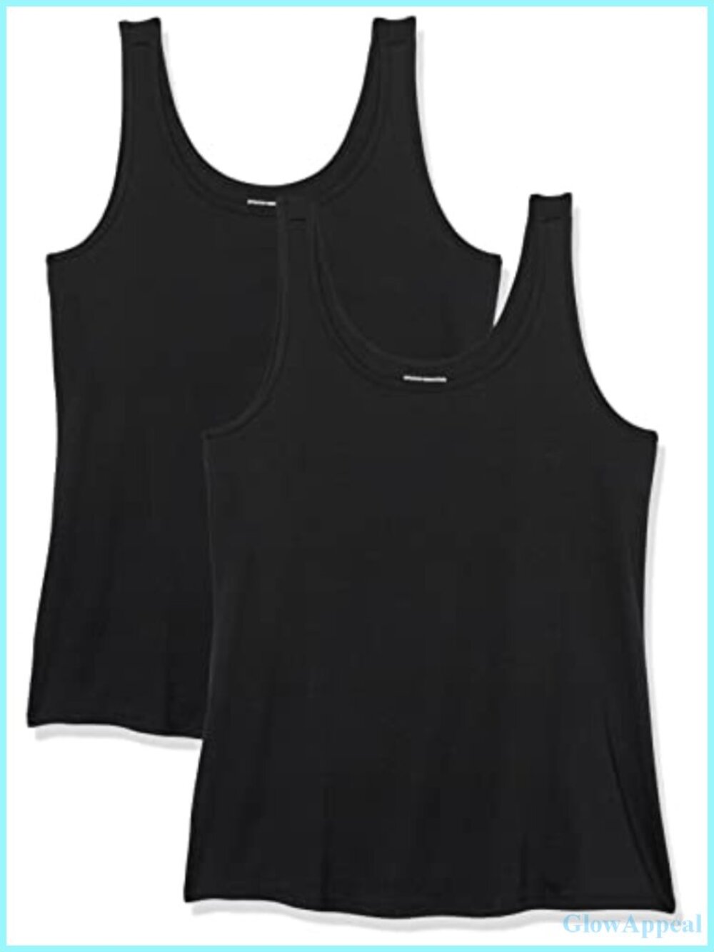 Women's Plus Size Slim Fit Scoop Neck Rib Tank Top 2 Pack